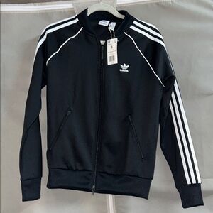 Adidas Black Jacket with White Accents